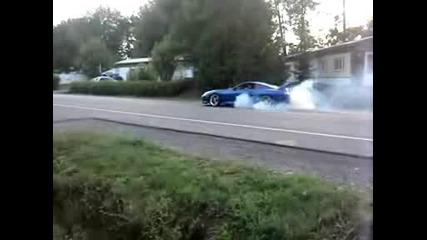 1000 к.с. Supra - зверски Burnaut!