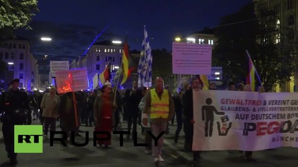 Germany: PEGIDA protest in Munich met by Antifa counter-demo