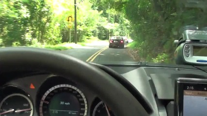 C63 chasing an M3 and 335i around some switchbacks