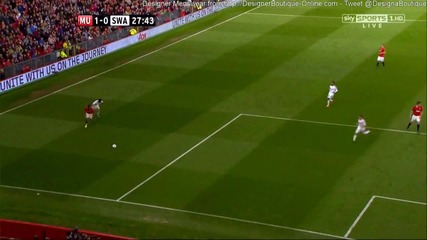 Красиво изпълнение на Paul Scholes първия гол с/у Swansea 6 May 2012