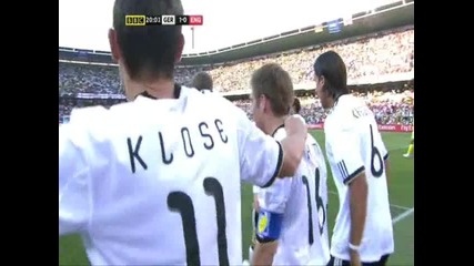 Germany vs. England 4 - 1 Klose goal 