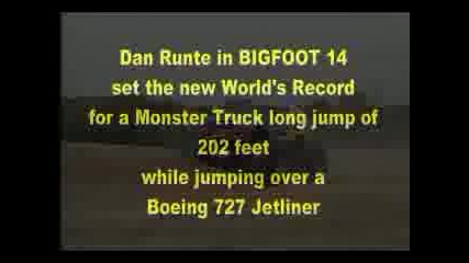 bigfoot monster truck airplane jump