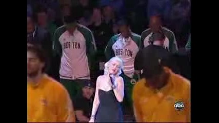 Christina Aguilera Sings National Anthem - Game 6 - 2010 Nba Finals 