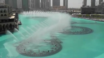 Dubai Fountain And Divers Waterfall
