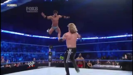 Edge reverses a Diving Axe Handle into a Dropkick