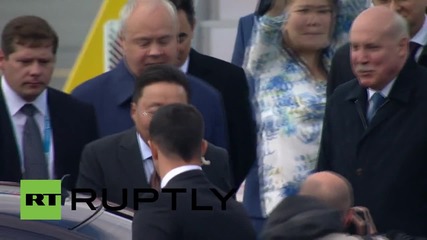 Russia: Mongolian President Elbegdorj arrives in Ufa for BRICS summit