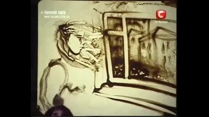 Ксения Симонова - рисуване с пясък