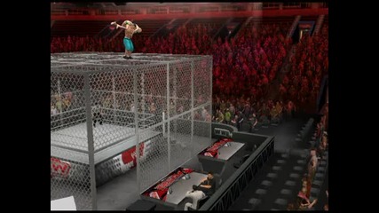 Smackdown vs Raw 2011 - John Cena прави коригиране на отношението от покрива на клетка. 