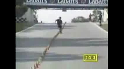 Cool Skateboarding World Champion Slalom