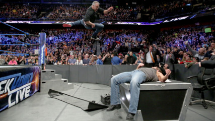 Shane McMahon goes airborne on AJ Styles: SmackDown LIVE, 21 March, 2017