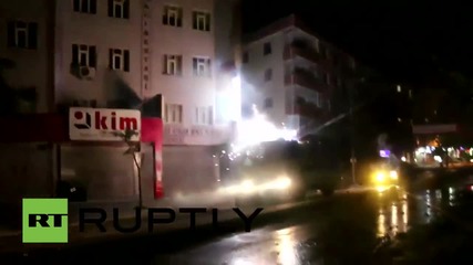 Turkey: Water cannon truck collides with power line after PKK clash with police