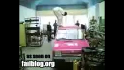 Задно салто - падане на корем !