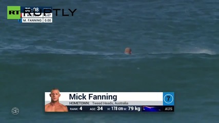 South African Surfer Mick Fanning Punches Shark