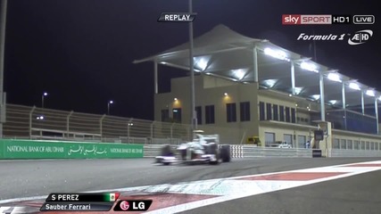 F1 Гран при на Абу Даби 2011 - Perez чупи една от камерите на пистата [hd]