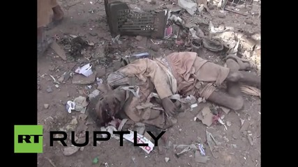 Yemen: Bodies lay strewn across the ground after Saudi airstrikes hit Hazm *GRAPHIC*
