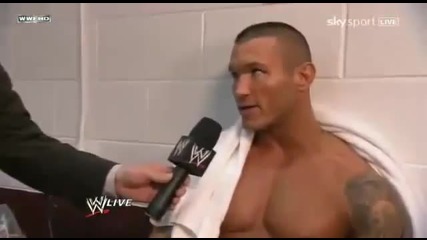 Randy Orton Backstage interview wwe Raw 3/28/11
