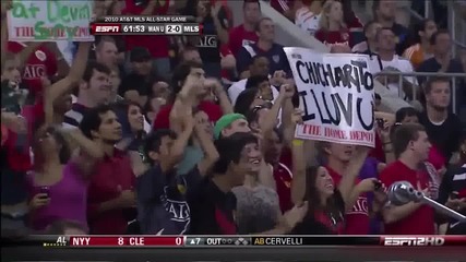 Manchester United Vs Mls All Stars 5 - 2 - Javier Hernandez Coming On For His Debut - July 28 2010 H 