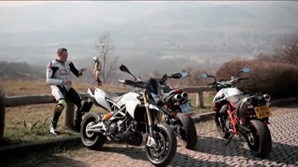 Aprilia Dorsoduro 1200 vs Ducati Hypermotard 1100 Evo vs Ktm