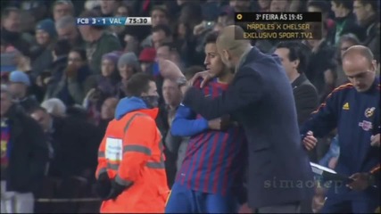 Barcelona 3-1 Valencia Messi 3rd goal