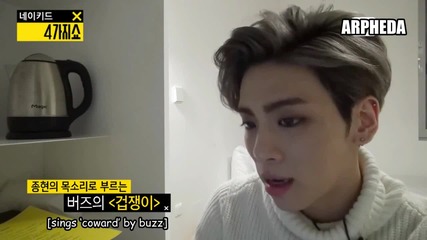 [eng Sub] 150109 Shinee's Jonghyun, Singing in X-room (4things show teaser)