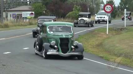 Hot Rod Car Rally In New Zealand