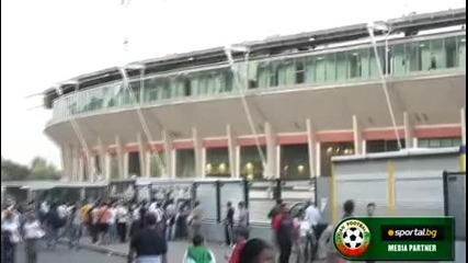 Феновете на Италия и България край стадио Олимпико