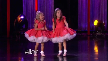 Двете сладурани София Грейс и Роузи пеят песента Thrift Shop в шоуто на Елън