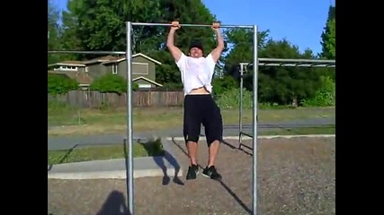 Muscle up Pushup Reverse Pyramid Superset 
