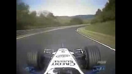 Nick Heidfeld с болид на Nurburgring 