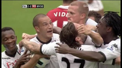 22.08.2010 Фулъм 2 - 2 Манчестър Юнайтед гол на Браде Хангеланд 