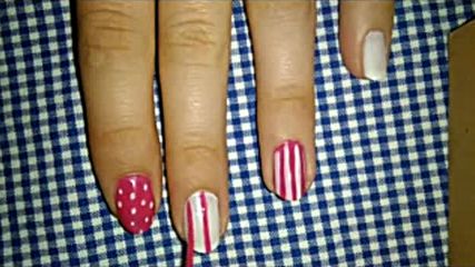 Diy Easy summer nails pink & white / Летен маникюр в розово и бяло