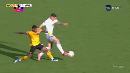 Wolverhampton Wanderers FC with a Red Card vs. Aston Villa