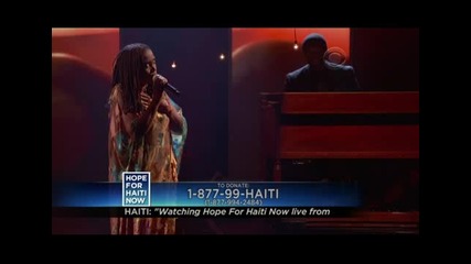 Emeline Michel - Many Rivers to Cross + Tom Hanks speech( Hope for Haiti) 