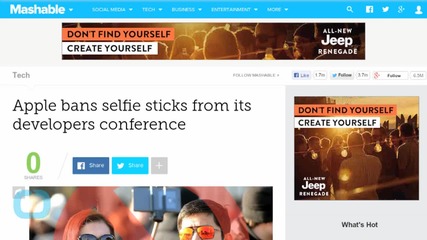 Apple Bans Selfie Sticks From Its Developers Conference