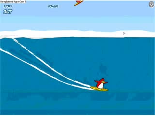 Club Penguin - Сърфиране С Червения Puffle
