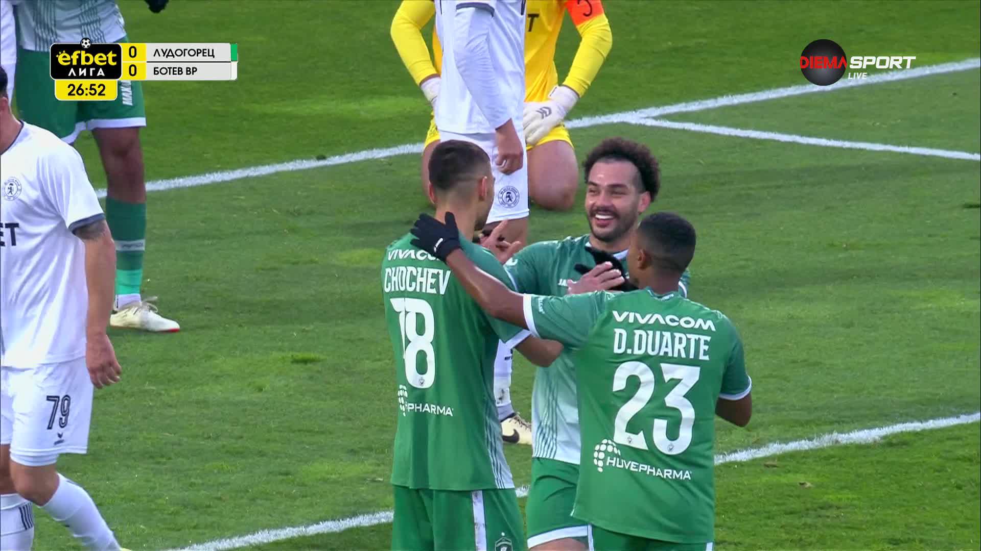 Лудогорец - Ботев Враца 1:0 /първо полувреме/