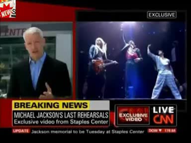 Cnn излъчи кадри от последната репетиция на Michael Jackson провела се на 23.06.2009