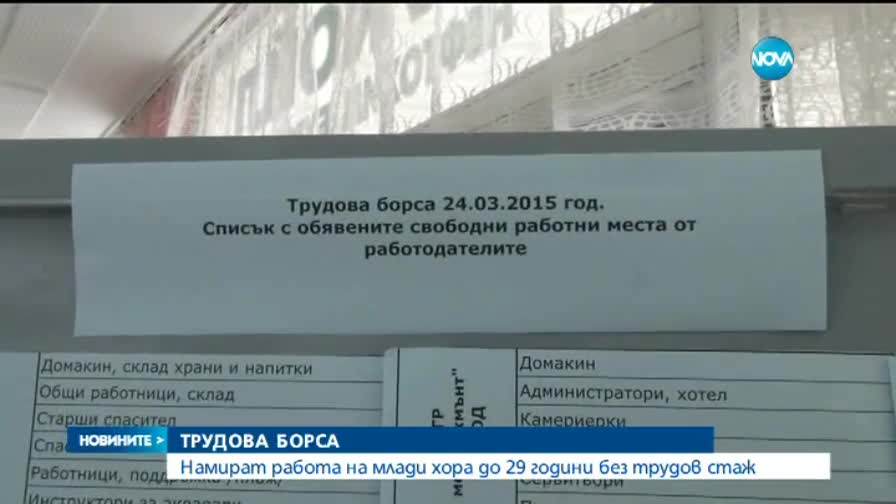 Намират работа на млади хора без трудов стаж
