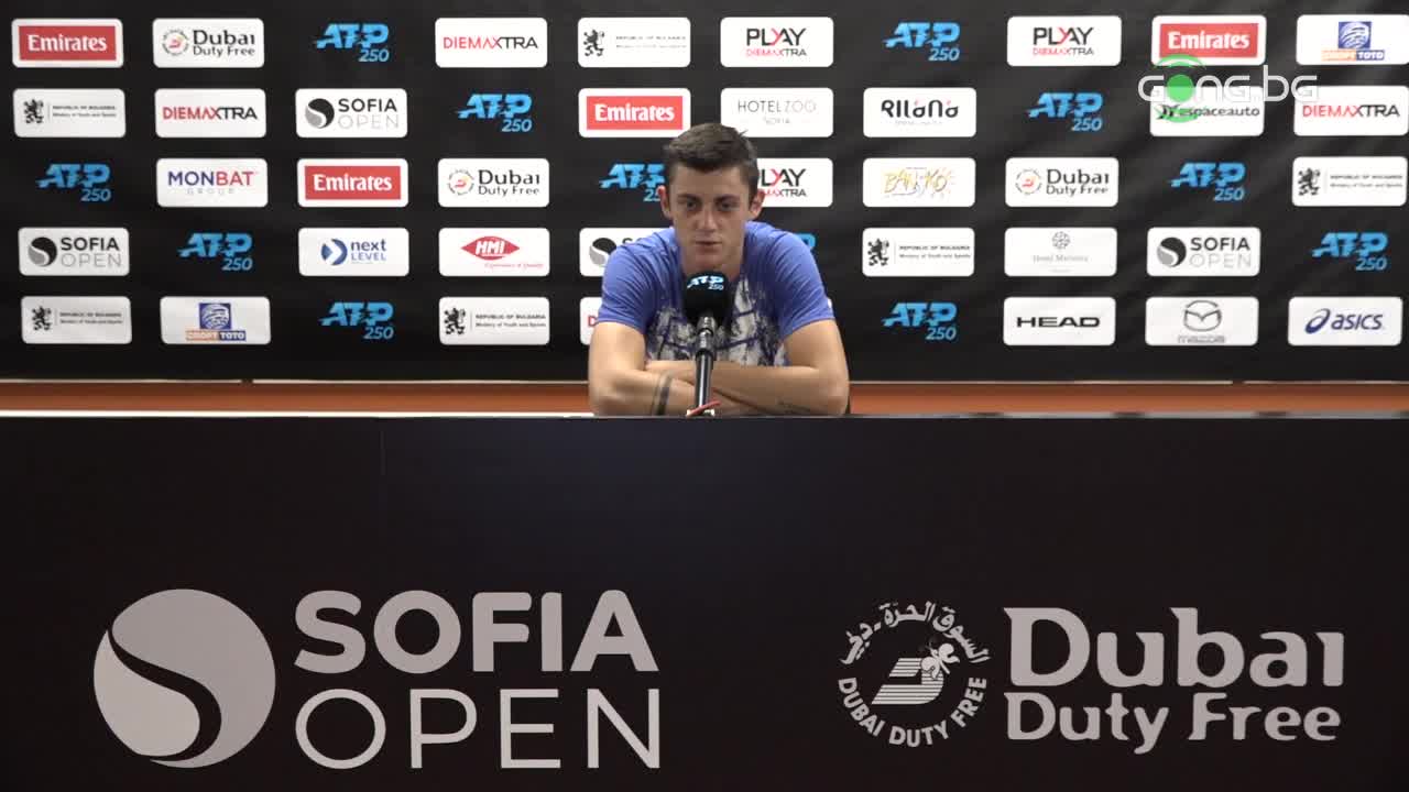 Александър Лазаров след поражението от Филип Крайнович на Sofia Open 2021