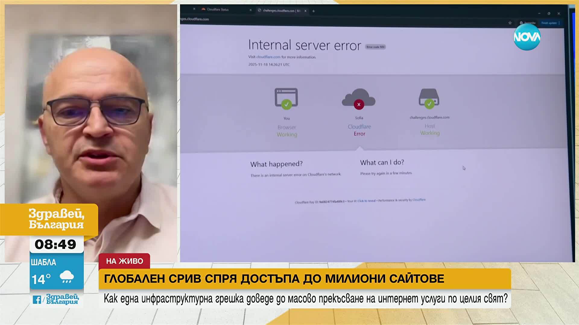Експерт: Глобалният срив в Cloudflare не е свързан с кибератака