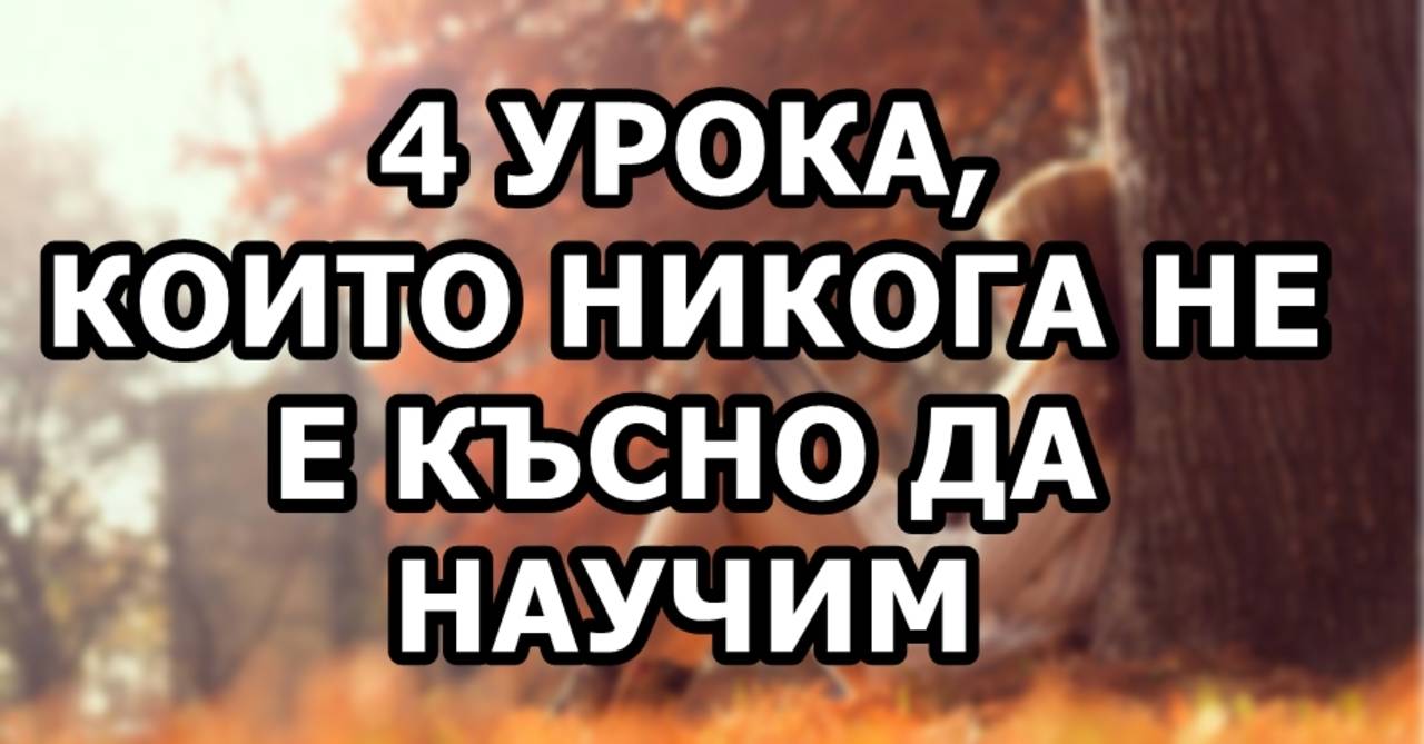 4 урока, които никога не е късно да научим