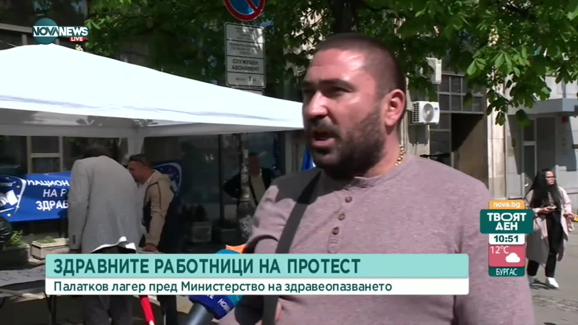 Здравните работници на протест: Палатков лагер пред Министерство на здравеопазването