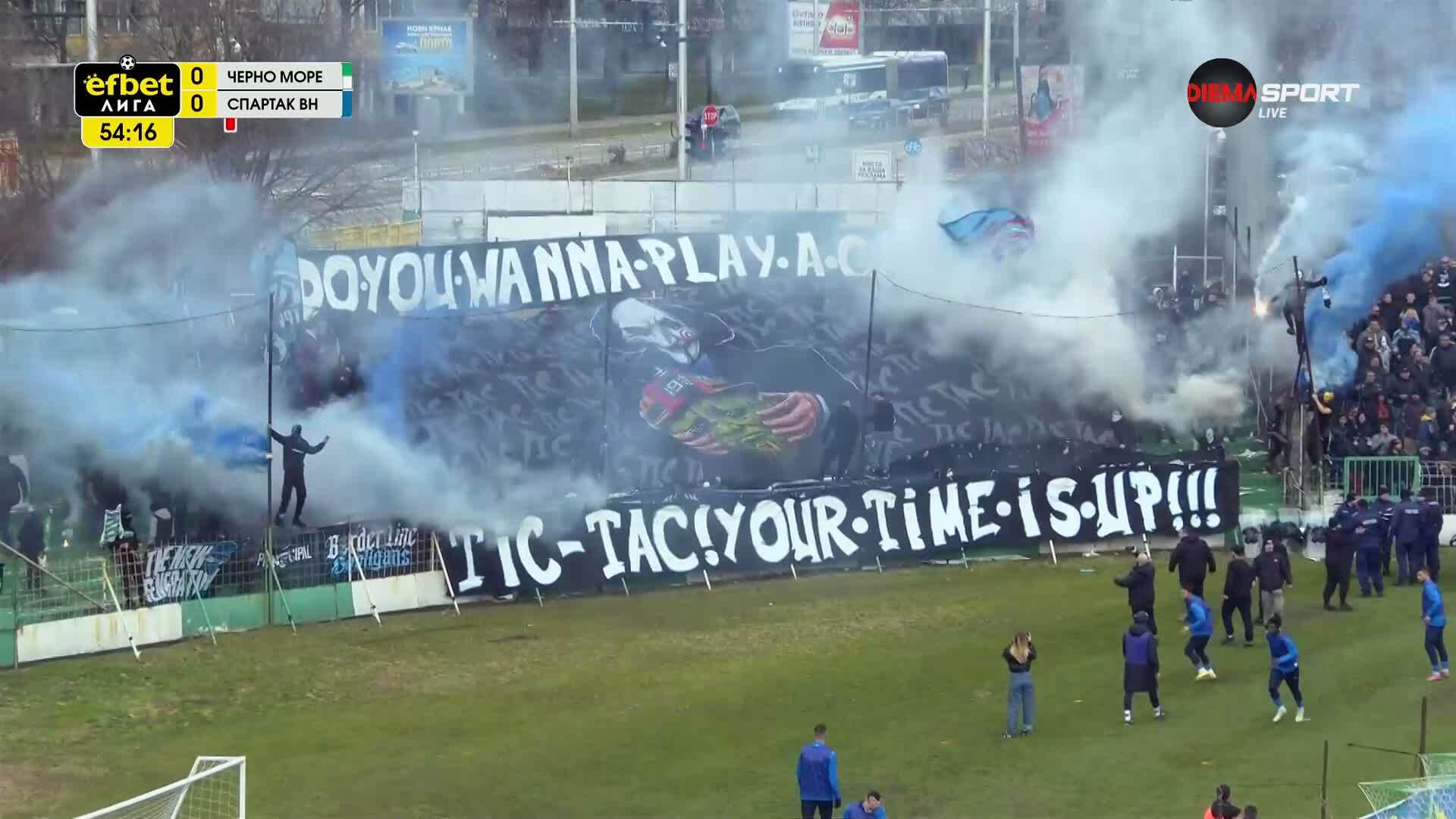 Хореографията на Черно море и Спартак Варна за второто полувреме