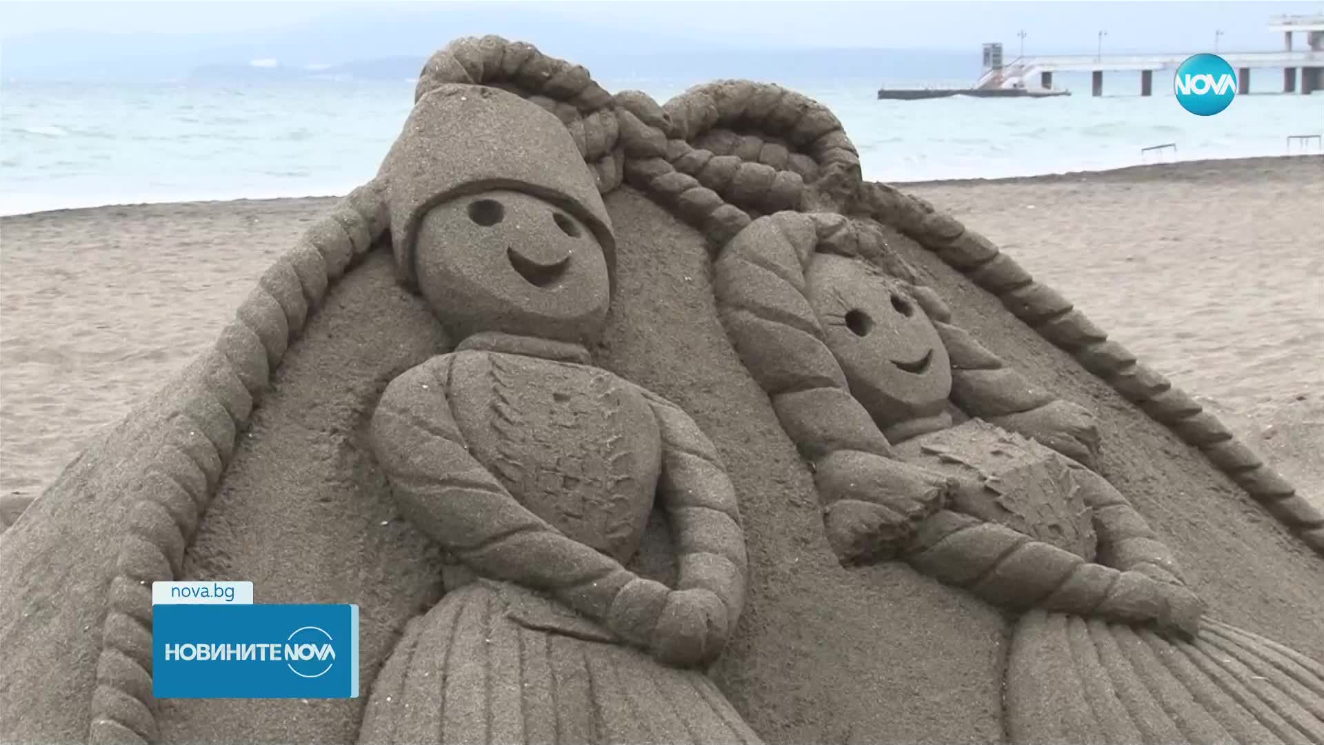 Скулптури на Пижо и Пенда от пясък зарадваха бургазлии (СНИМКИ)