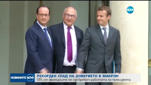 Рекорден спад на доверието в Еманюел Макрон