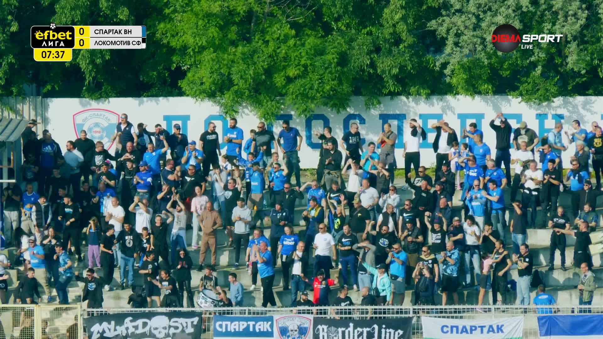 Спартак Варна - Локомотив София 2:0 /първо полувреме/