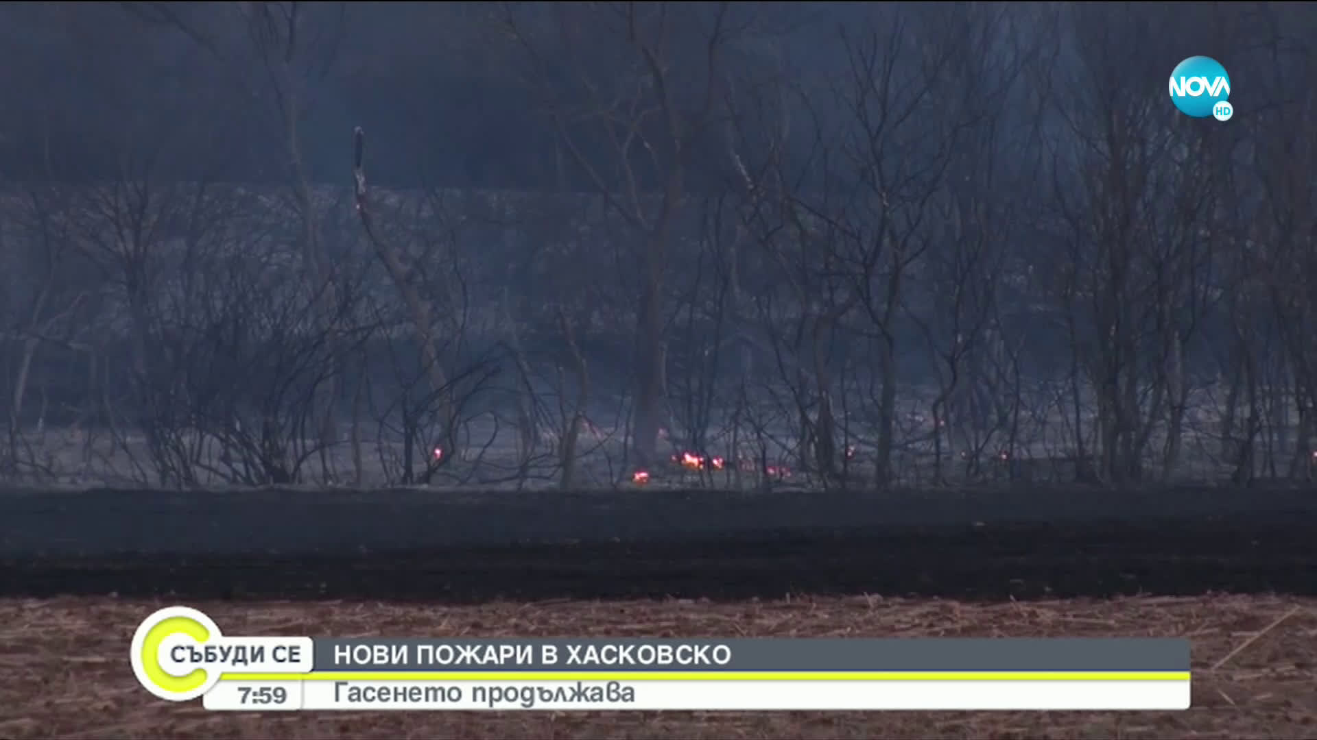 Продължава гасенето на огъня в Хасковско (ВИДЕО)