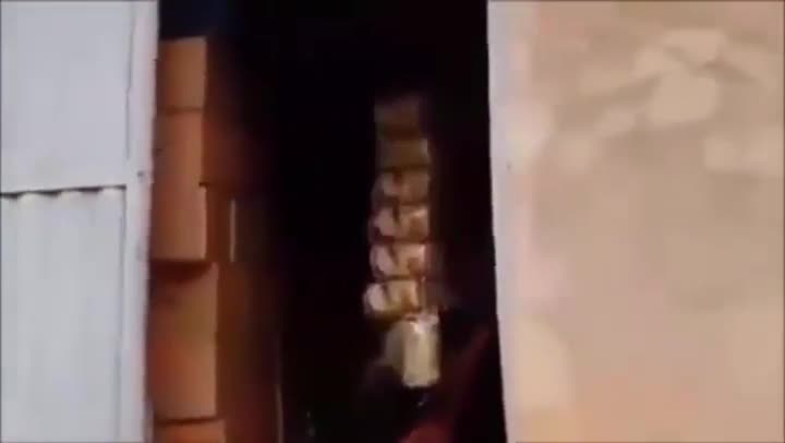 Як работник замества мотокар при разтоварване !