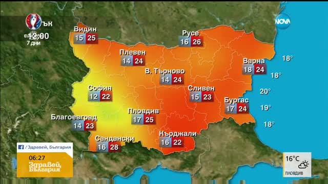 Прогноза за времето (03.06.2016 - сутрешна)