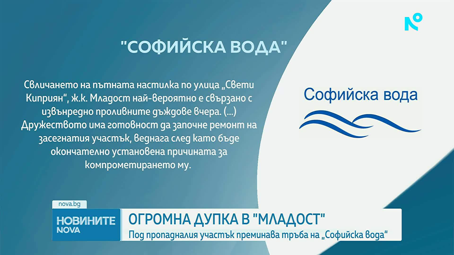 Пропадна част от пътното платно на голям булевард в София